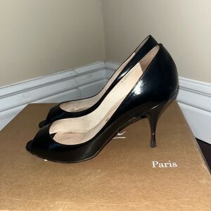Christian Louboutin Black Peep-Toe Heels Size 39
